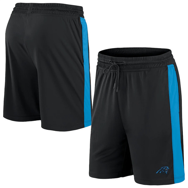 Men's Carolina Panthers Black Performance Shorts - Click Image to Close